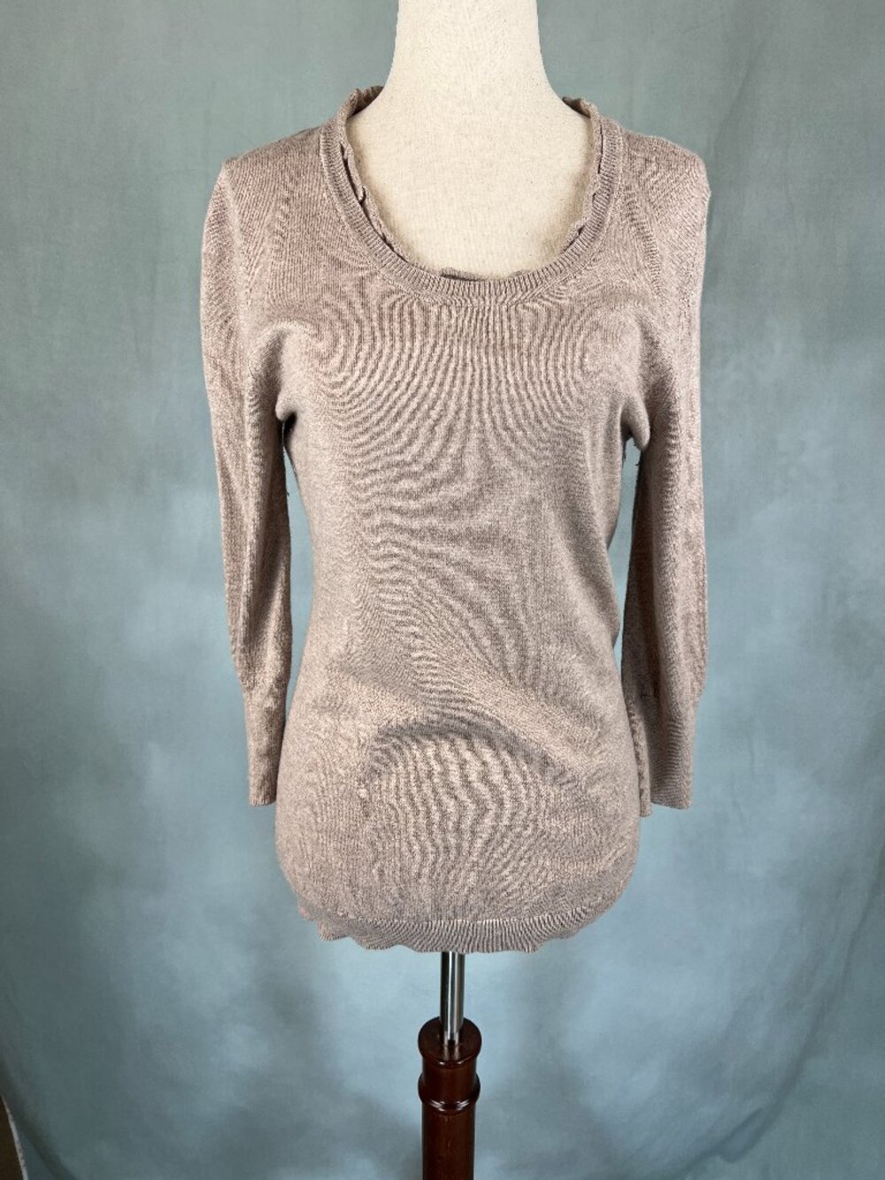 Banana Republic Oatmeal Heather Scoop Neck  Pullover Sweater Cotton Blend Size S